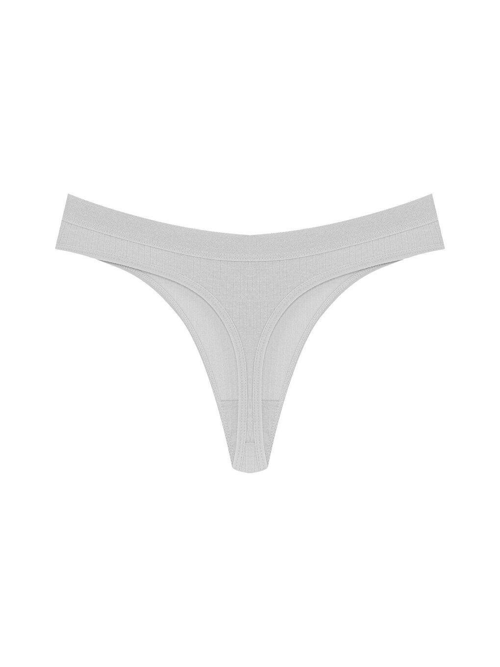 Beyaz Pamuklu Fitilli Dokulu Kadın Tanga Külot-1