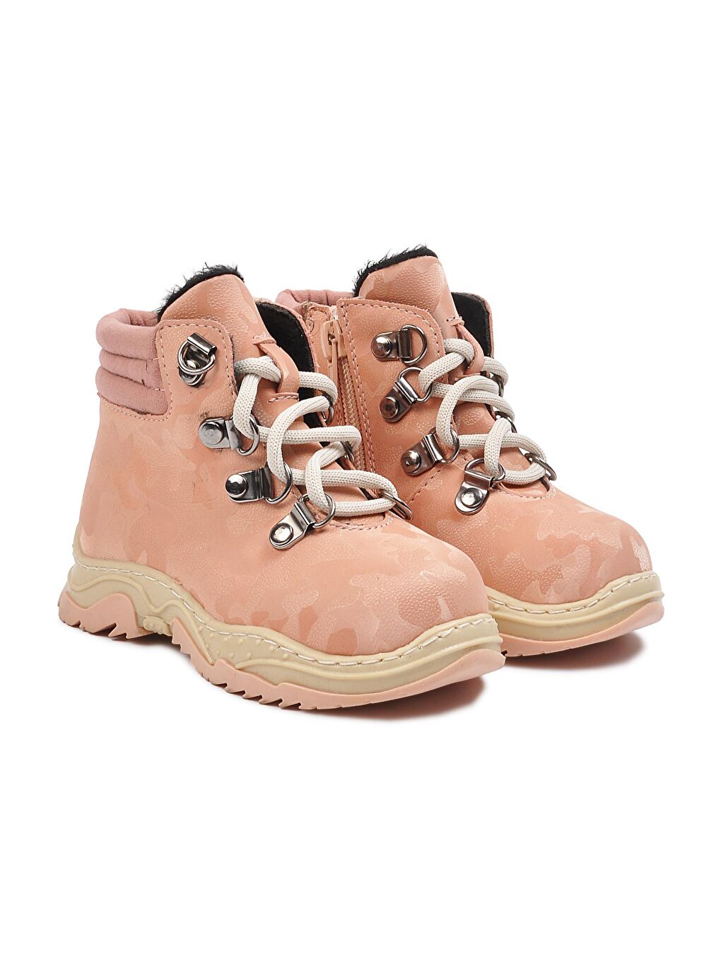 Pembe 1309 Pudra Fermuarlı Kız Bebek Bot-1