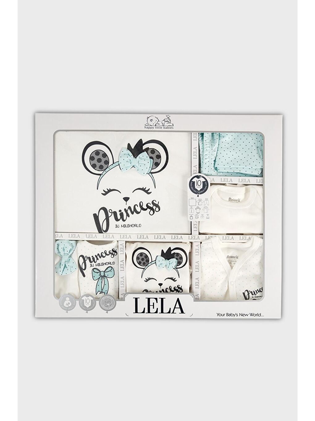 Turkuaz % 100 Pamuk Yumuşak Dokulu Yenidoğan 10 Lu Hastane Çıkışı 57414461