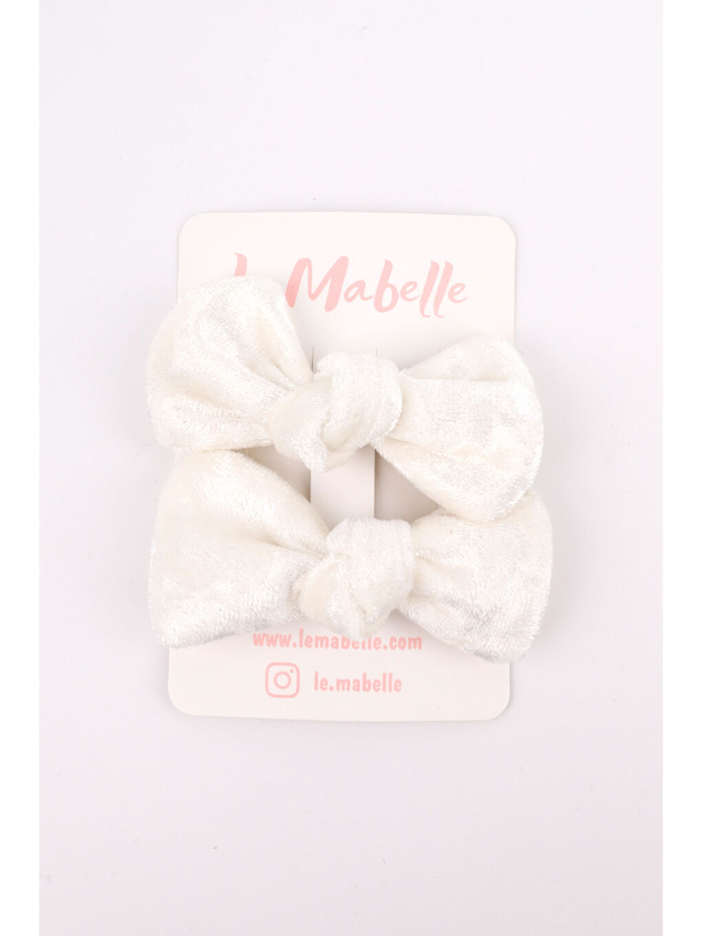 Beyaz 2'li Kadife Kız Çocuk Klips Toka