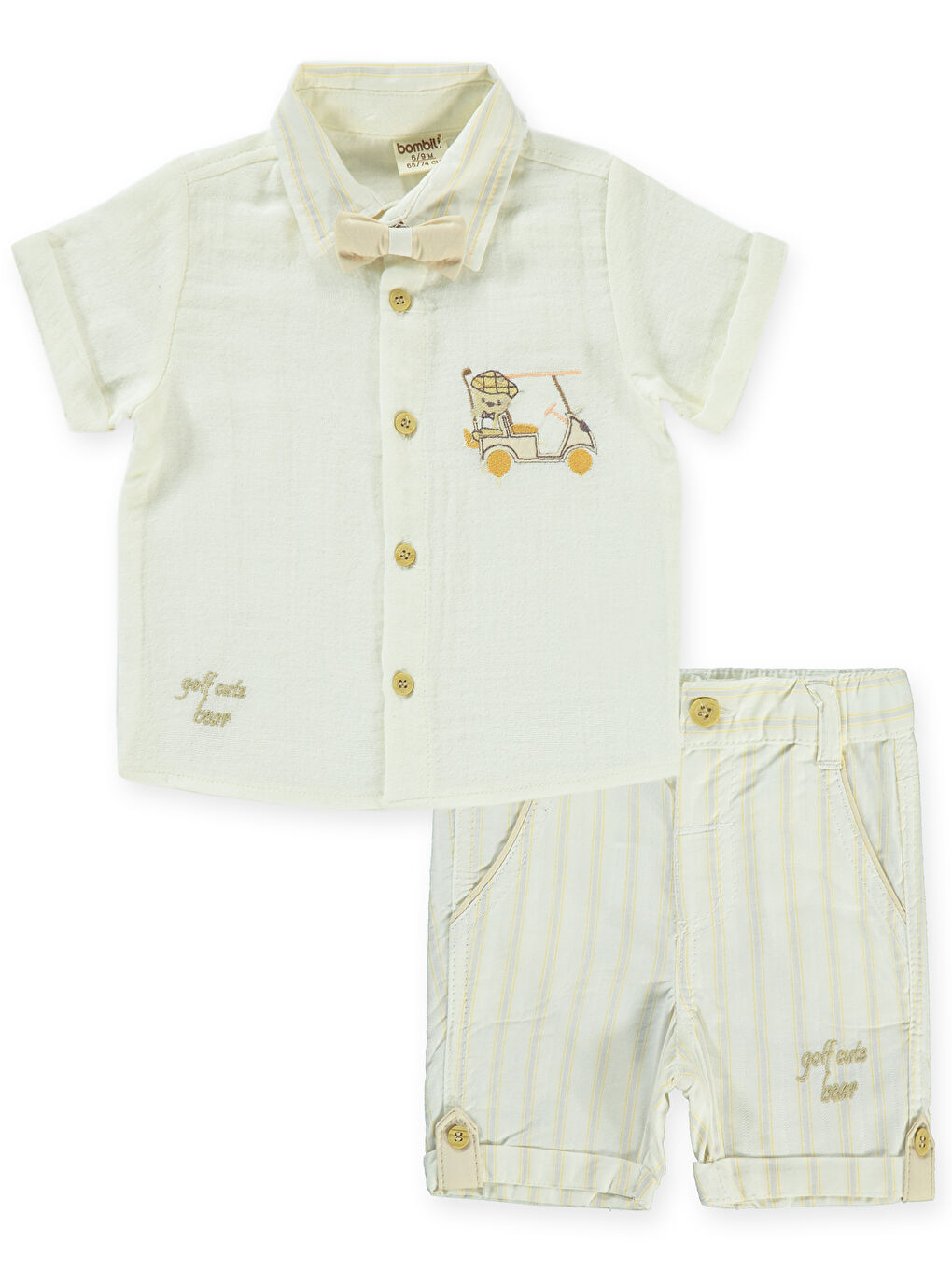 Kahverengi Erkek Bebek Takım 6-18 Ay Hardal