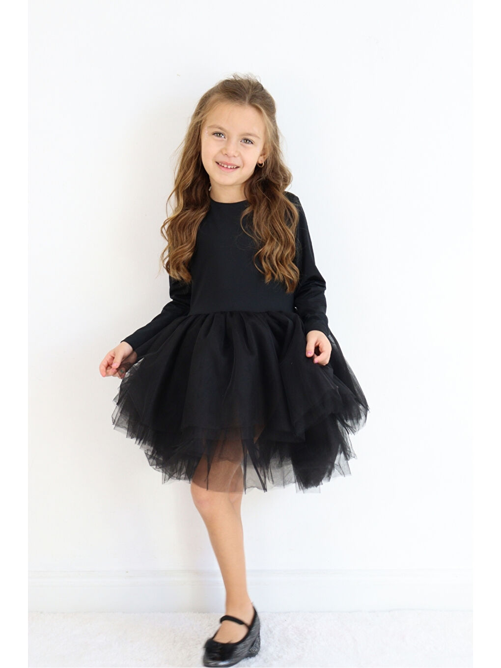 Siyah Tütü Etekli Kız Çocuk Balerin Elbise - Miranda