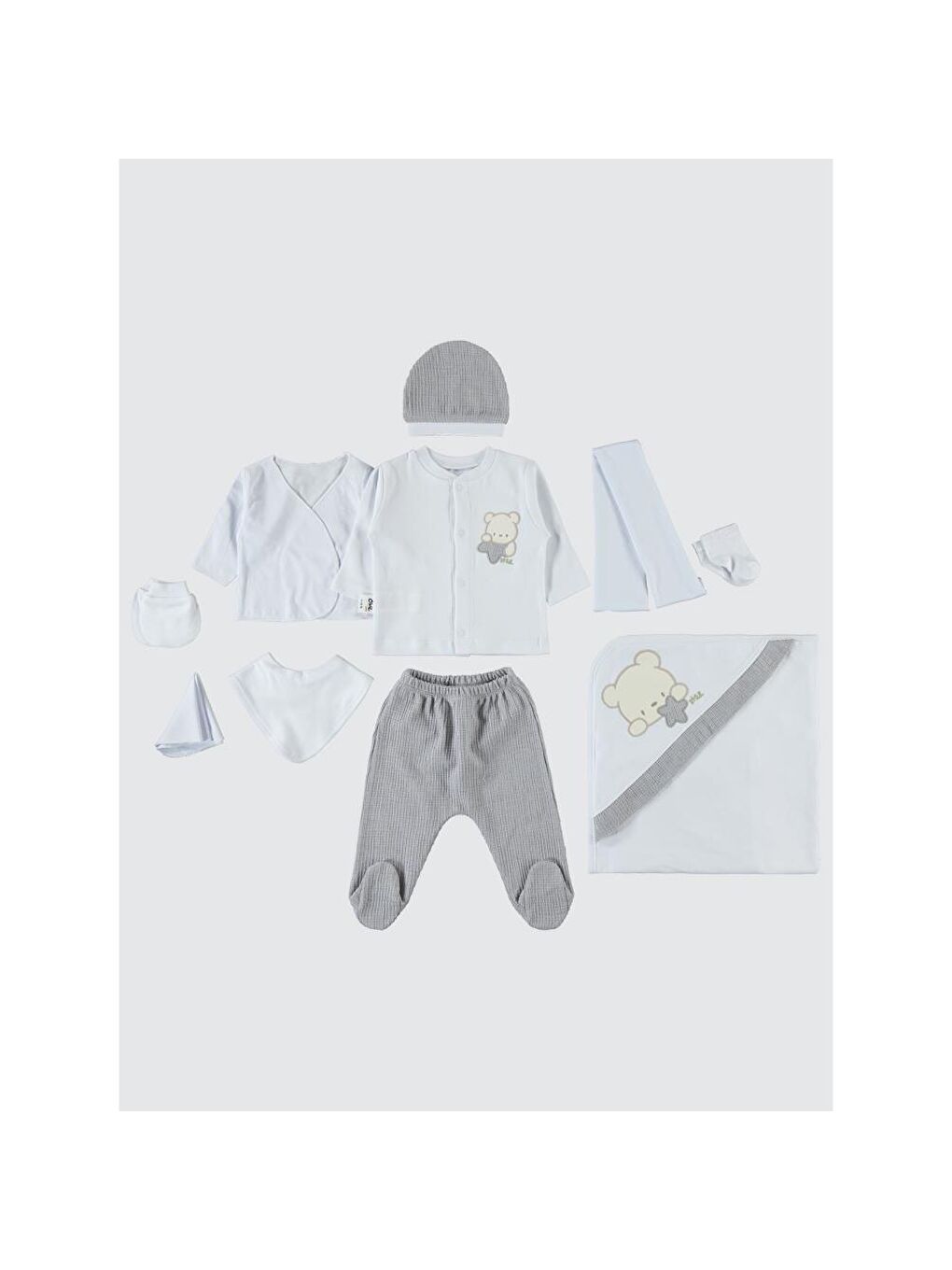 Baby Unisex Bebek 10'lu Zıbın Seti - Bej 0-1 Ay