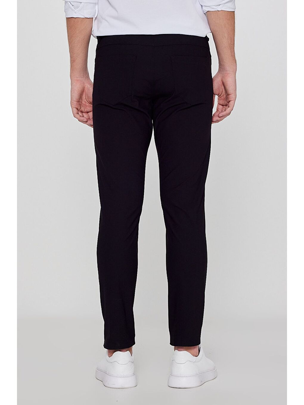 Regular Fit Normal Kesim Dar Paça 5 Cep Siyah Casual Pantolon-3