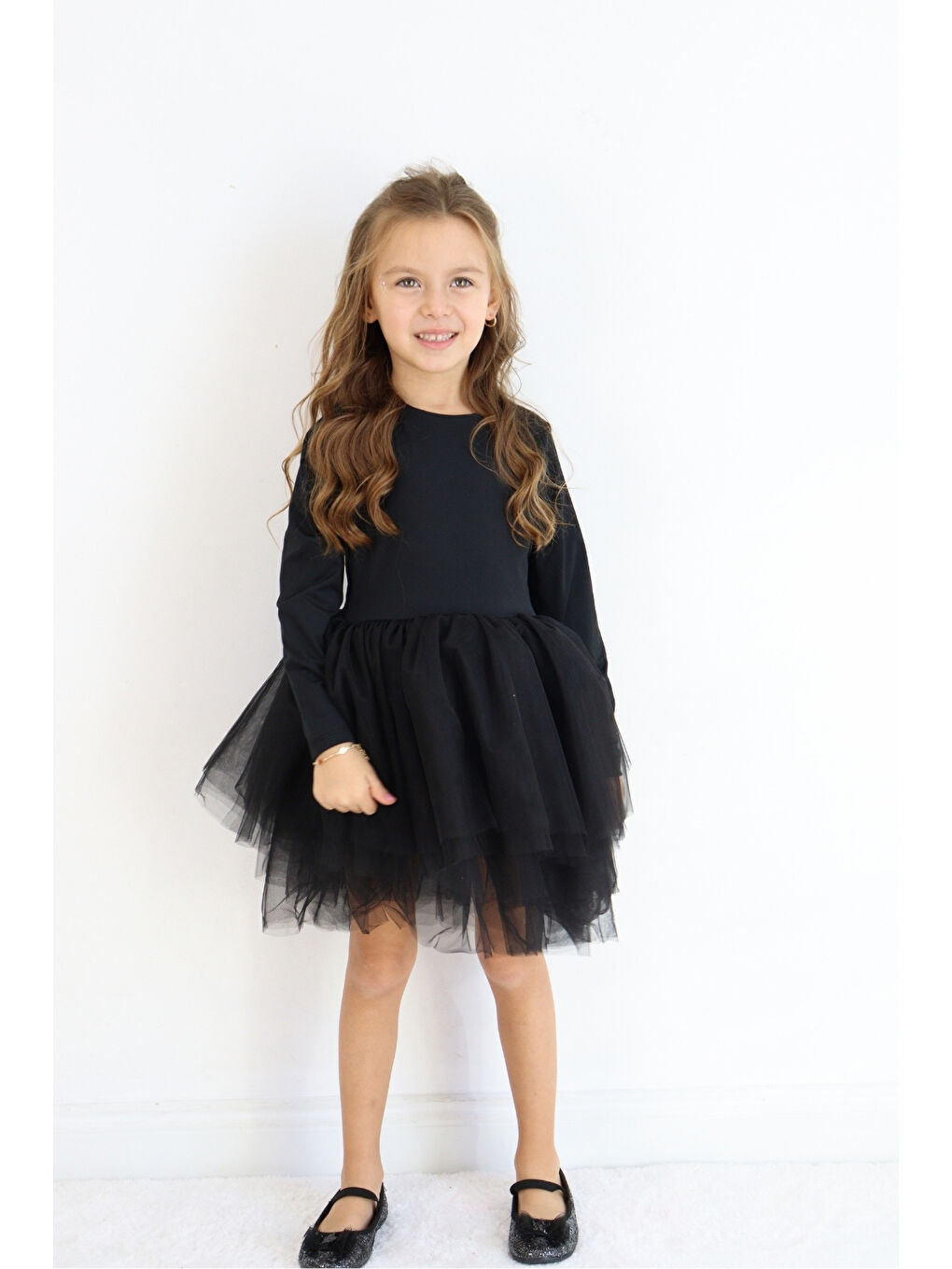 Siyah Tütü Etekli Kız Çocuk Balerin Elbise - Miranda-3
