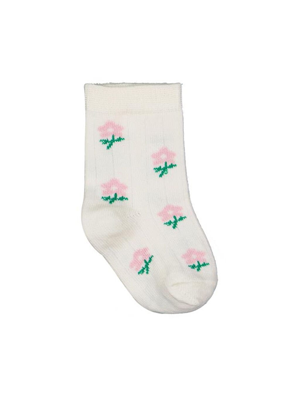 Beyaz Baby Derbili Çiçek 3'lü 6- Bebek Kız Çorap Set-1
