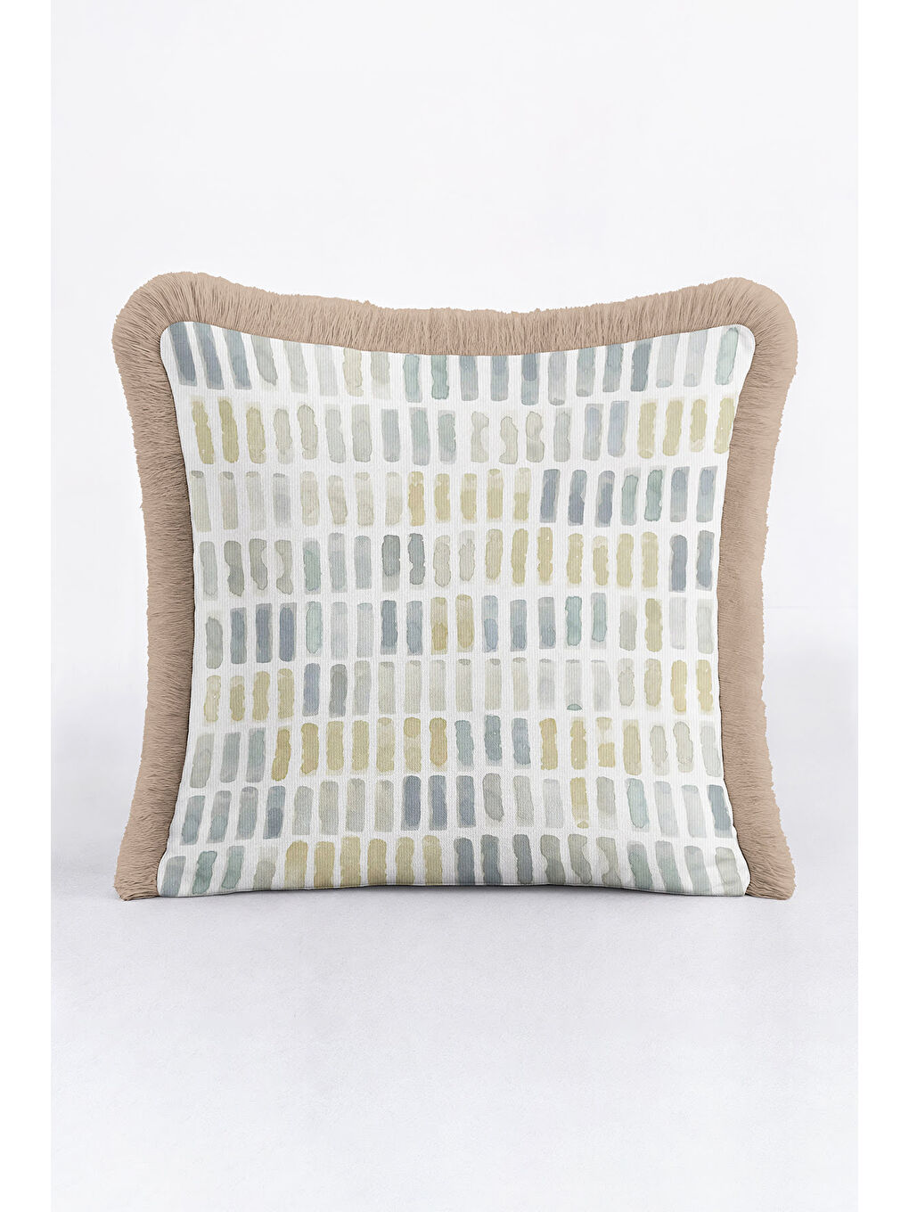 Karışık Modern Lüks Saçaklı Yastık Kılıfı - Minimalist Naturel Country Bej Püsküllü Kırlent Kılıfı-3