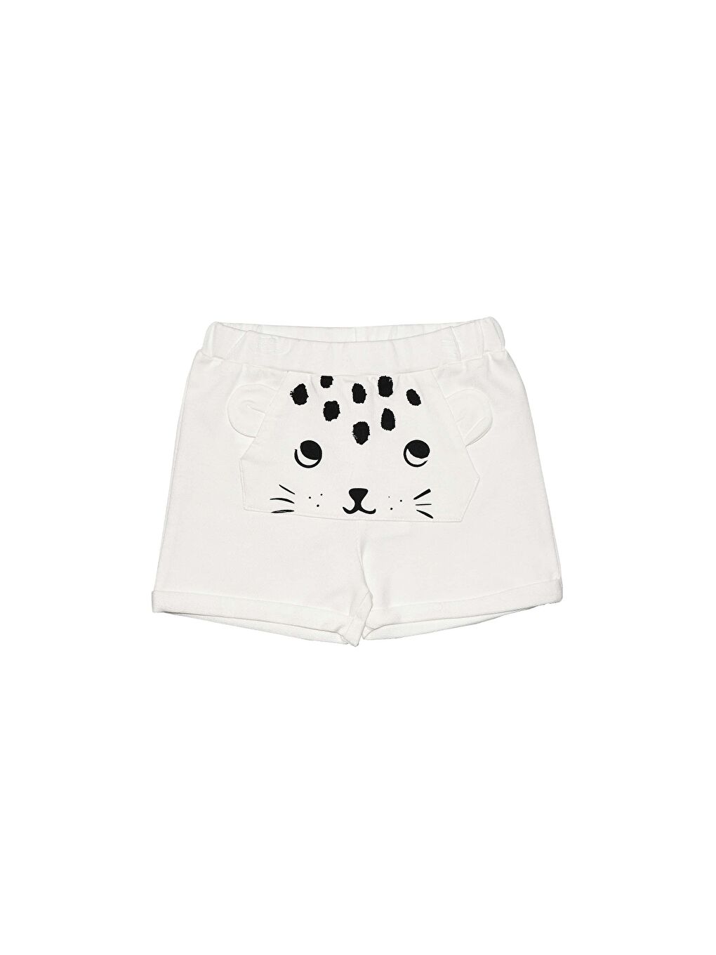 Ekru Kız Çocuk Kanguru Cepli Şort