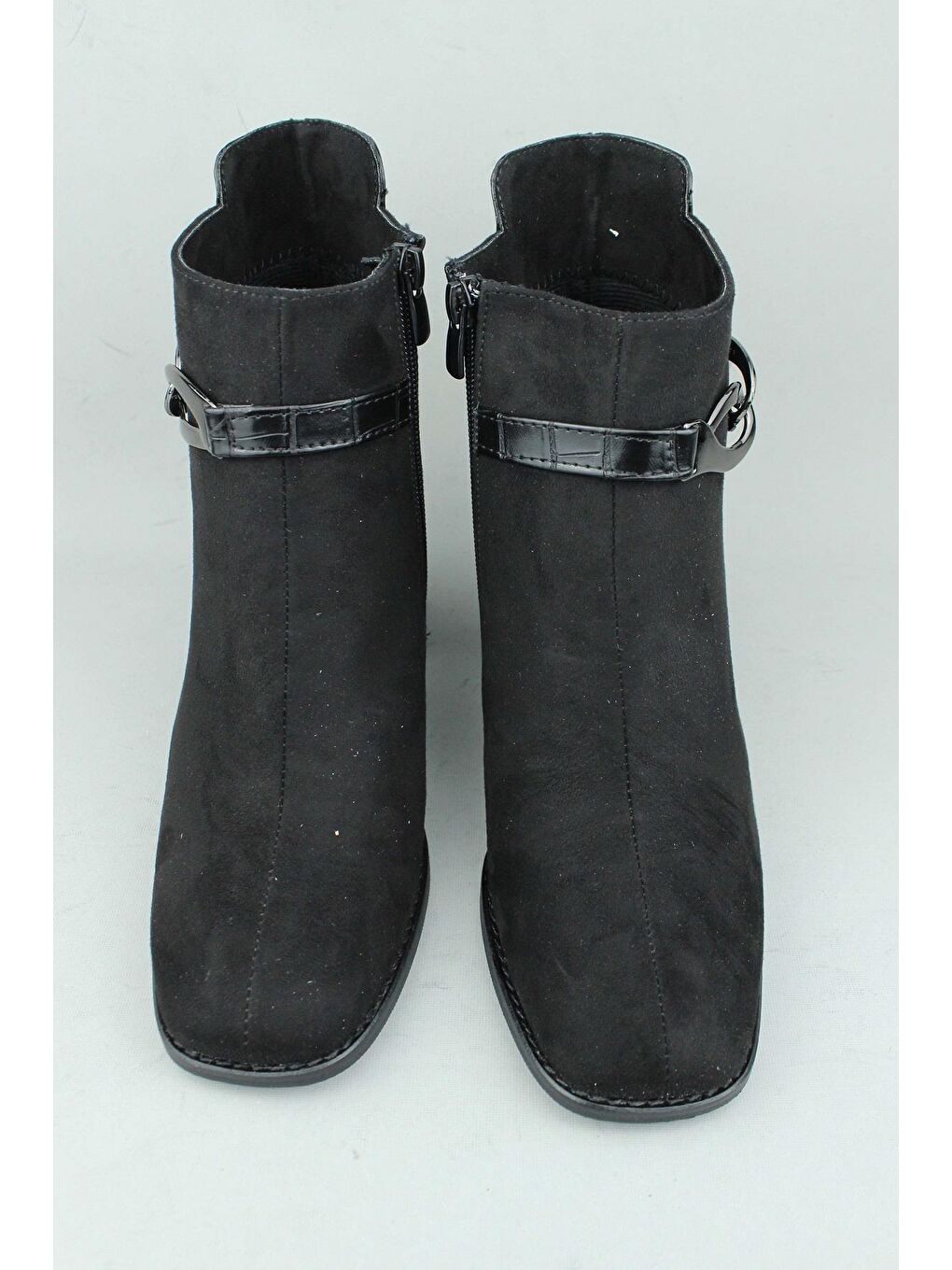 Siyah 2620071 Yandan Fermuarlı Süet Kışlık Bot Kadın-3