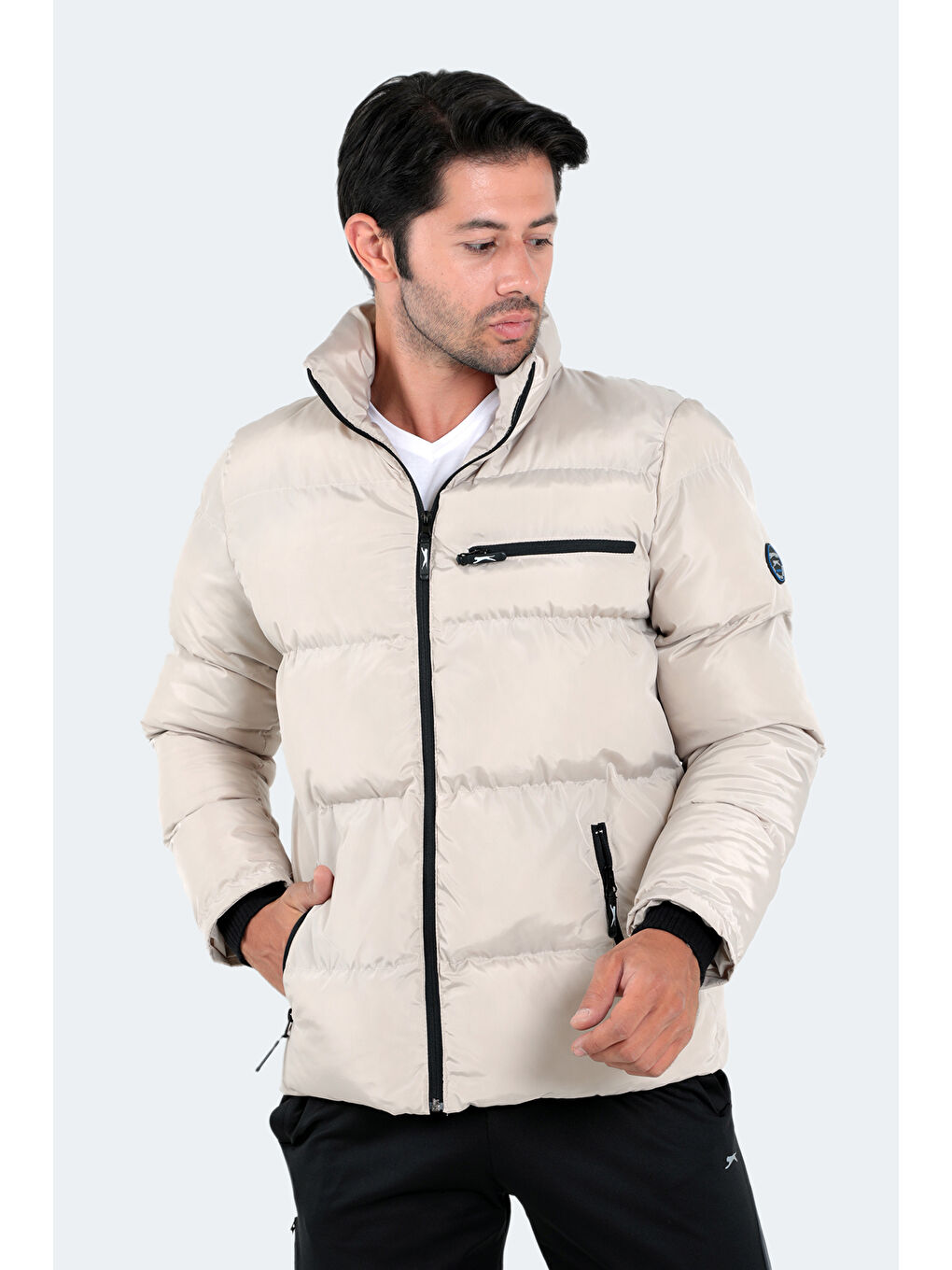 Bej NALDO Erkek Mont Taş Gri-2