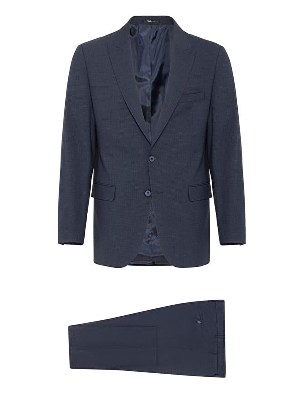 Lacivert Regular Desenli Sivri Yaka 6 Drop Takım Elbise