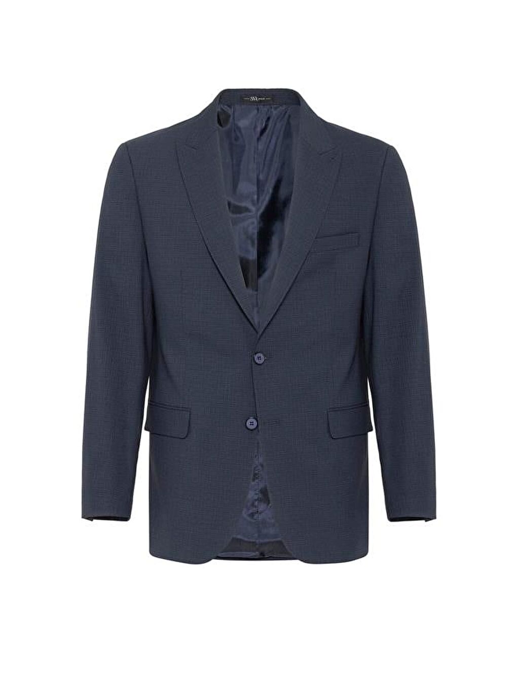 Lacivert Regular Desenli Sivri Yaka 6 Drop Takım Elbise-1