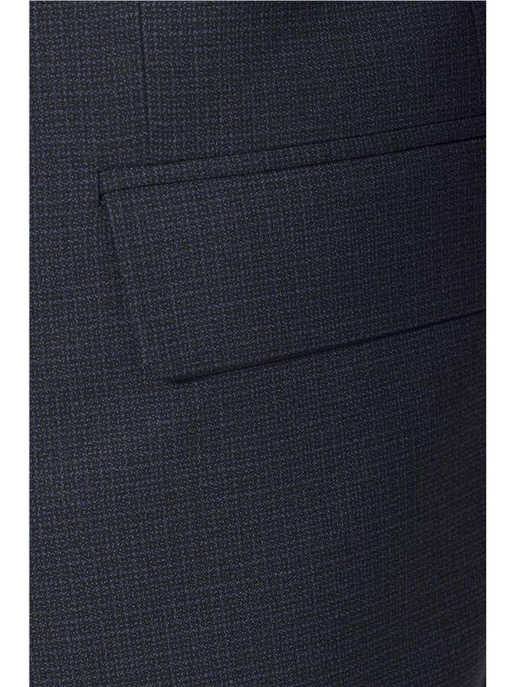 Lacivert Regular Desenli Sivri Yaka 6 Drop Takım Elbise-3