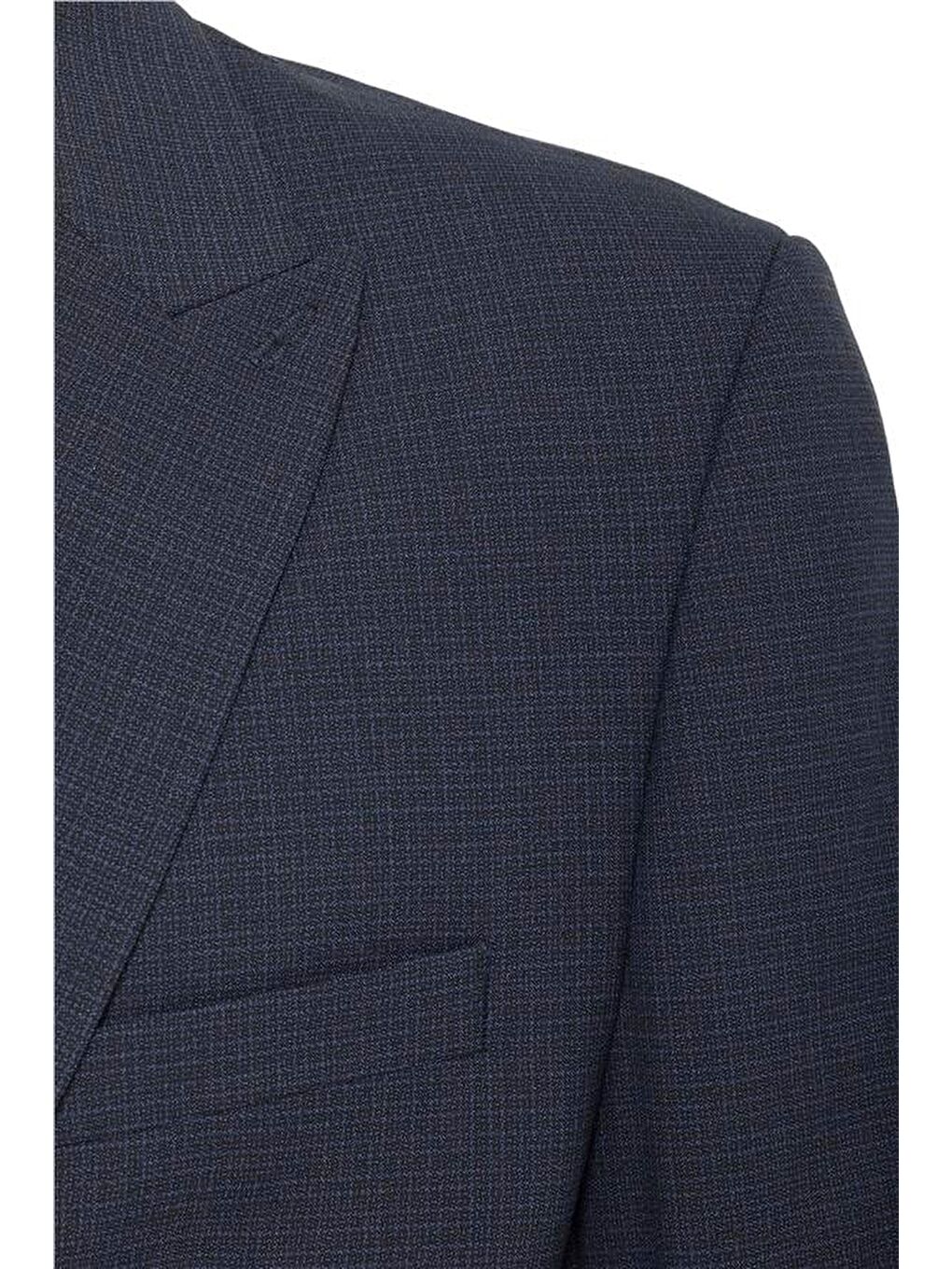 Lacivert Regular Desenli Sivri Yaka 6 Drop Takım Elbise-4