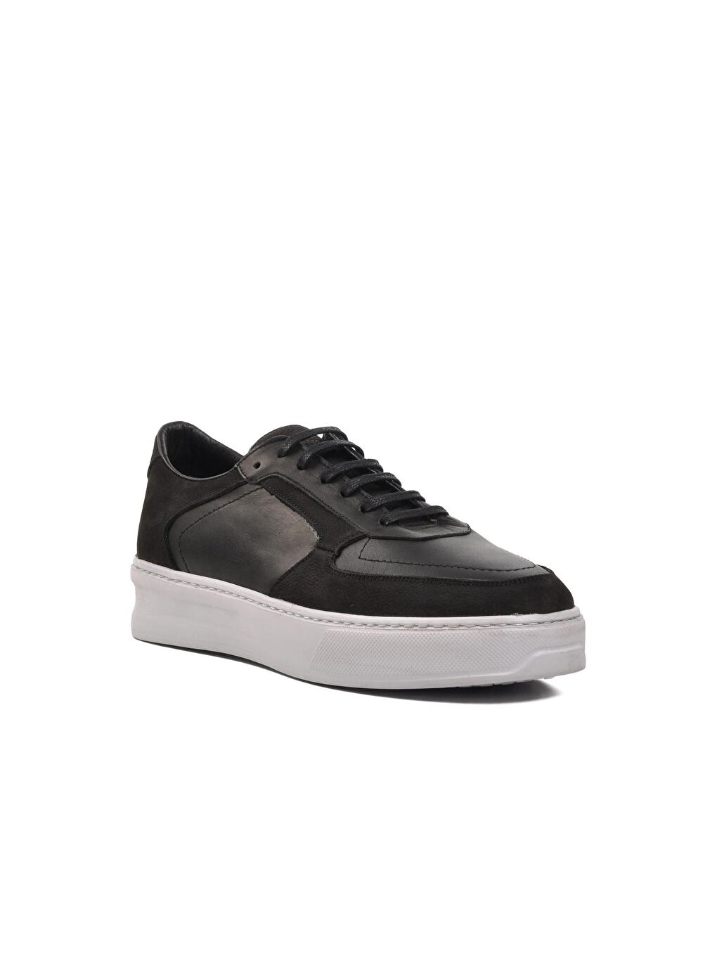 Cosmo-55 Siyah Nubuk Hakiki Deri Erkek Sneaker-2