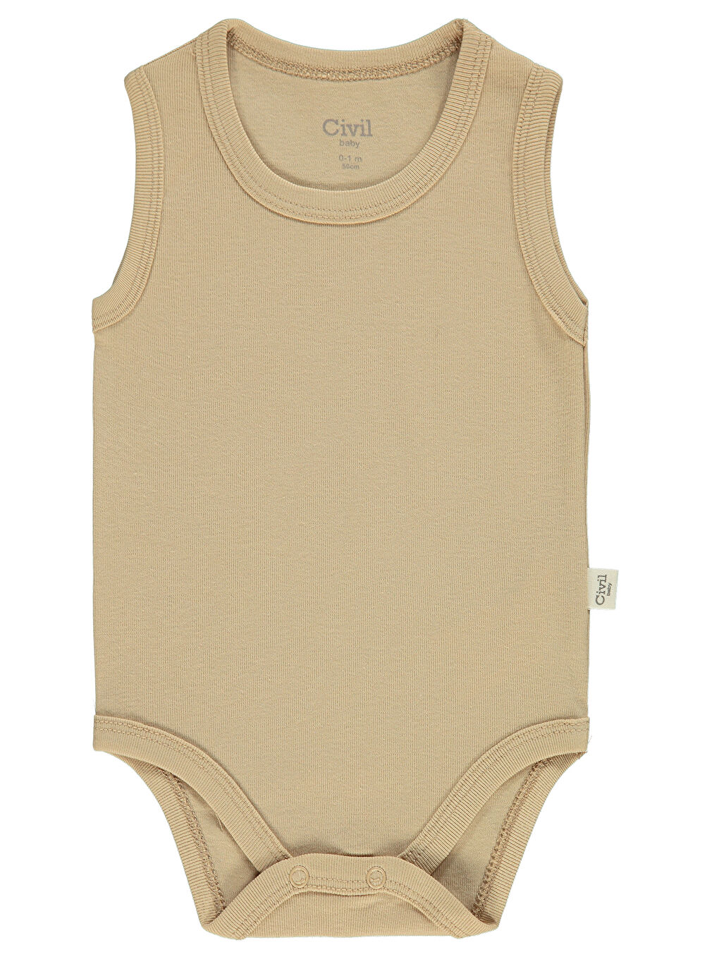 Kahverengi Baby Bebek Çıtçıtlı Badi 0-1 Ay Sütlü Kahve