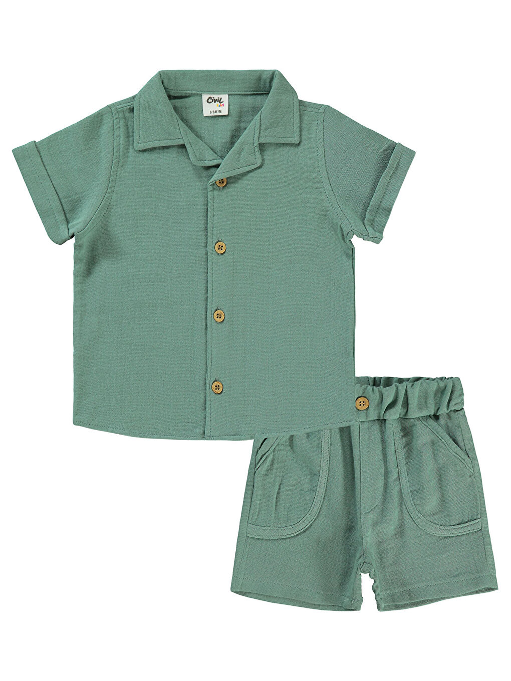 Turkuaz Baby Erkek Bebek Şortlu Takım 6-18 Ay Su Yeşili