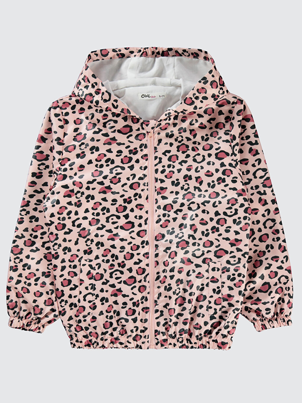 Girls Kız Çocuk Kapüşonlu Yağmurluk 10 13 Yaş Pembe Kil