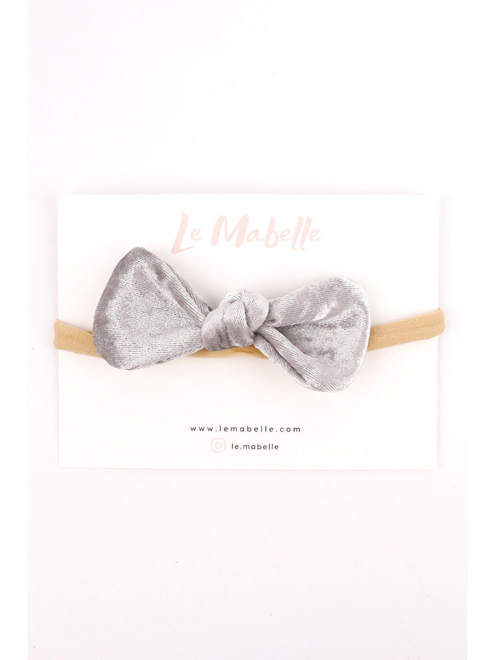 Gri Kadife Fiyonk Kız Çocuk Saç Bandı