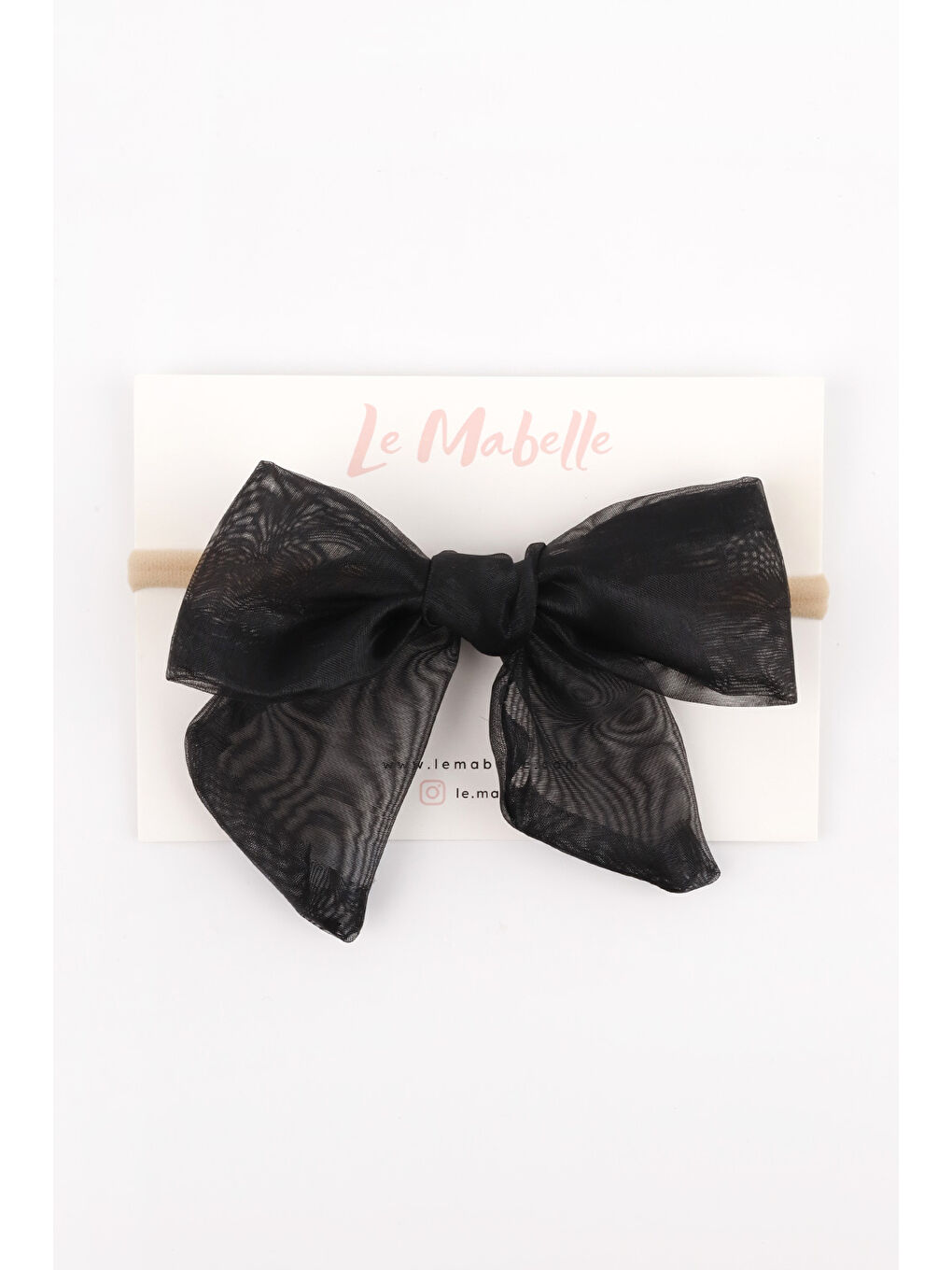 Siyah Organze Fiyonk Kız Çocuk Saç Bandı