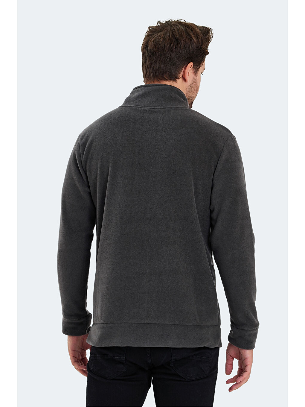 SLAZENGER SANSA Erkek Fermuarlı Sweatshirt Koyu Gri - 1