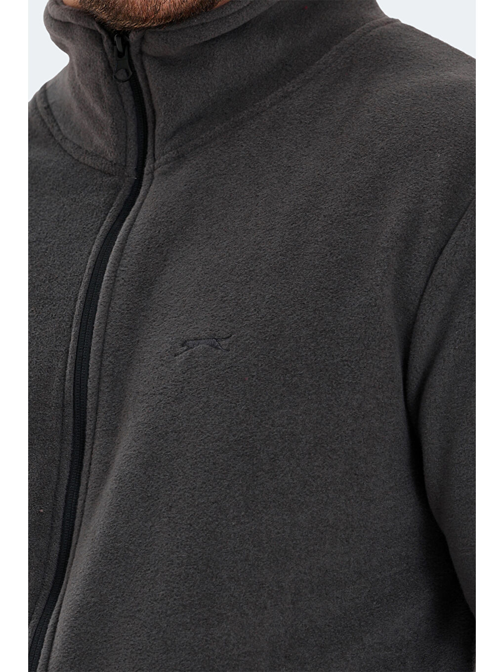 SLAZENGER SANSA Erkek Fermuarlı Sweatshirt Koyu Gri - 4