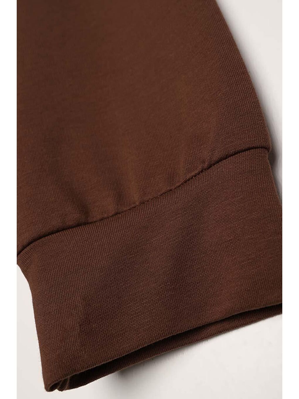Kahverengi Kahve Kanguru Cepli Kapüşonlu Sweat Tunik-5
