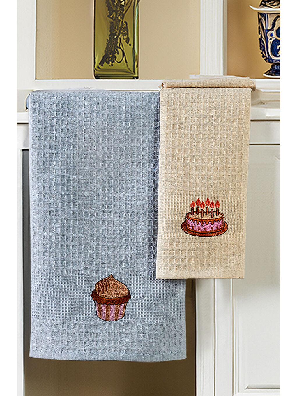 6'lı Nakışlı Kurulama Peçetesi Seti 40x60 cm Lila %100 Pamuk Yumuşak ve Emici-4