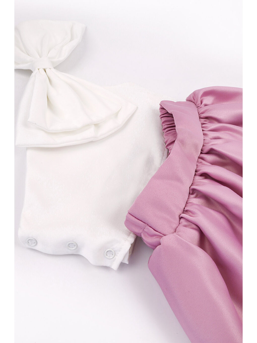 Lila Tek Omuzlu Fiyonk Detaylı Etek Crop Kız Çocuk İkili Takım - Luisa-6