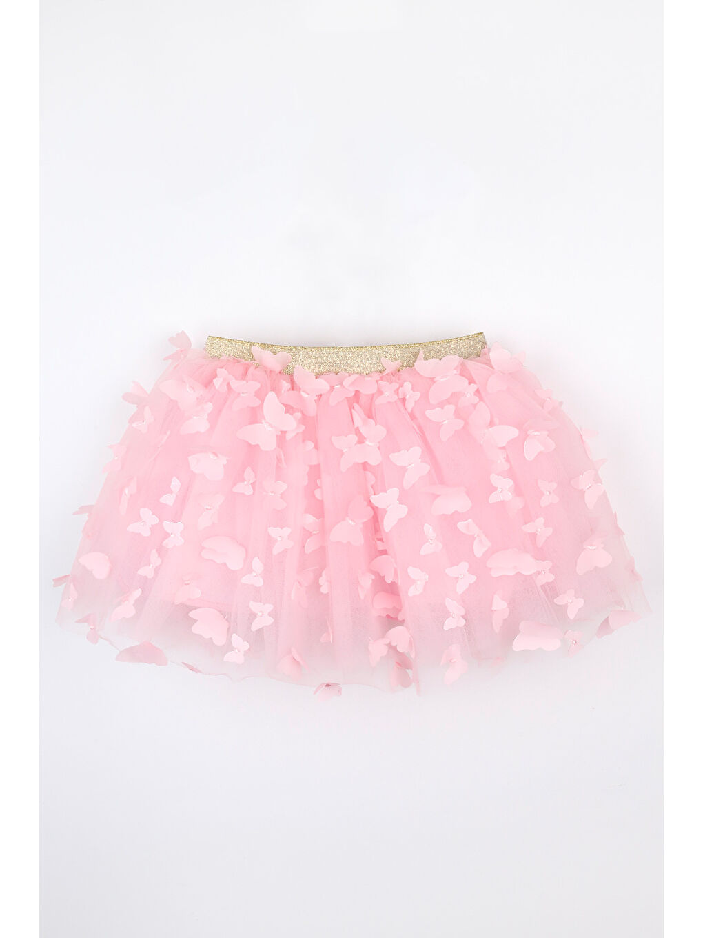 Pembe Kelebek Aplikeli Kız Çocuk Tül Etek - Pauline-2