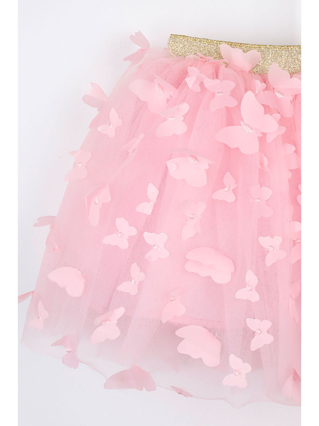 Pembe Kelebek Aplikeli Kız Çocuk Tül Etek - Pauline-4