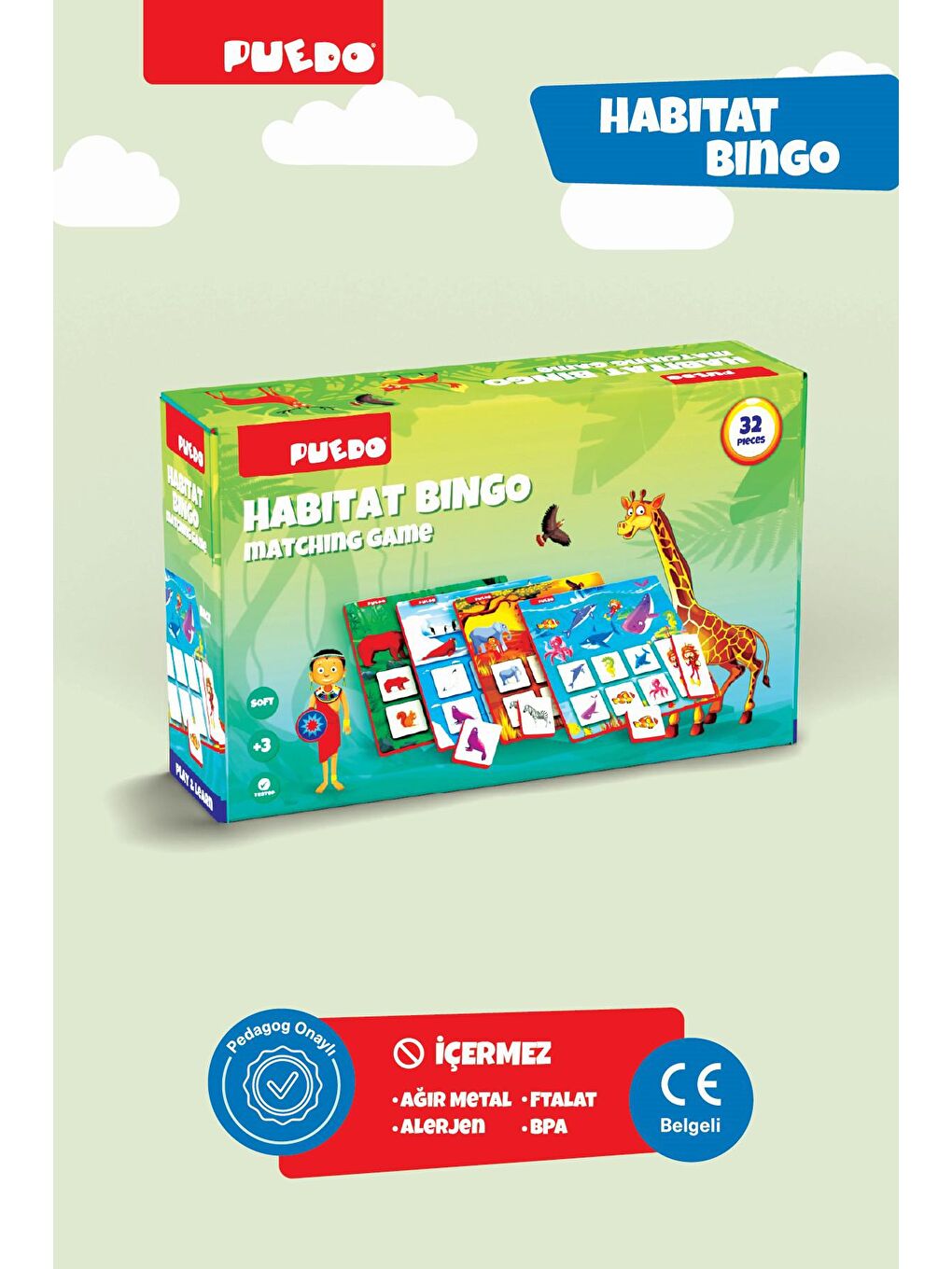 Puedo Karışık Habitat Bingo Eşleştirme Oyunu (32 Parça) - 2