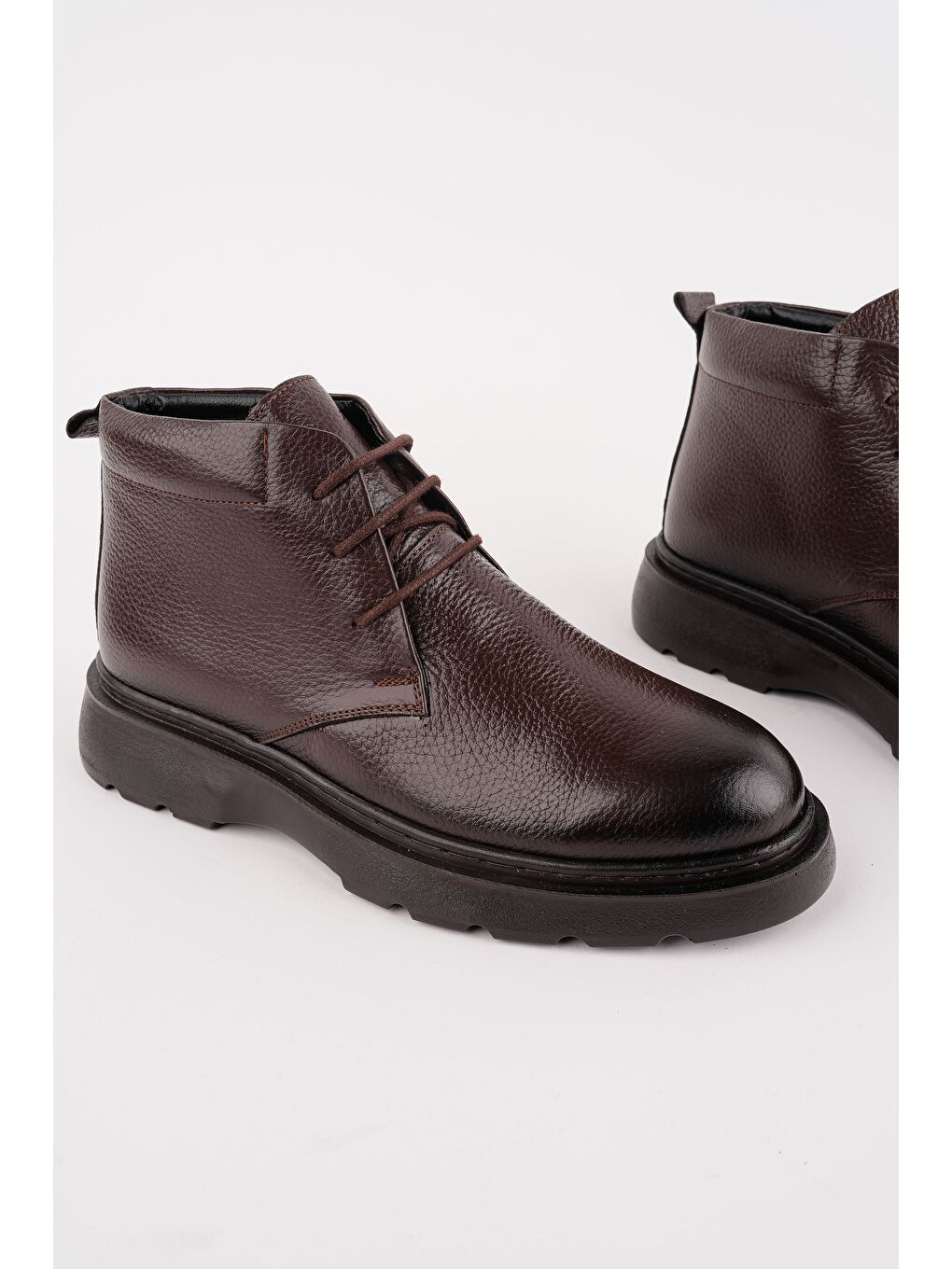 Kahverengi HENRY Bağcıklı Hakiki Deri Rahat Taban Erkek Chelsea Bot-1