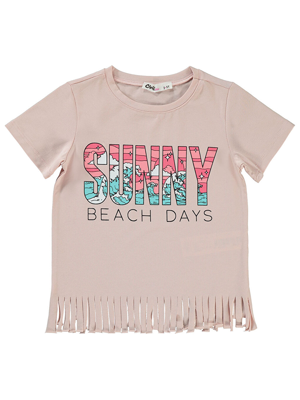 Pembe Girls Kız Çocuk Tişört 2-5 Yaş Açık Pudra