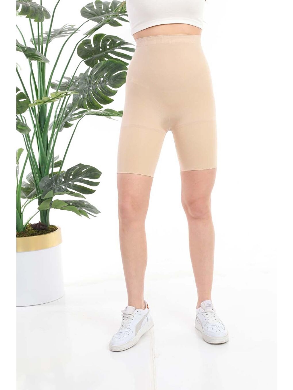 Bej Ten Rengi Toparlayıcı Kadın Tayt Korse-3