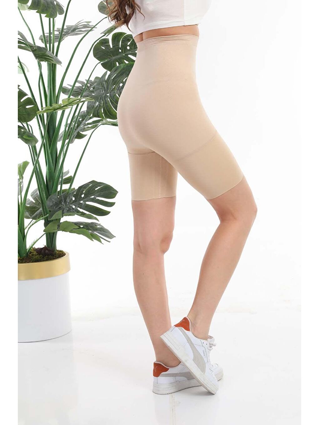 Bej Ten Rengi Toparlayıcı Kadın Tayt Korse-4