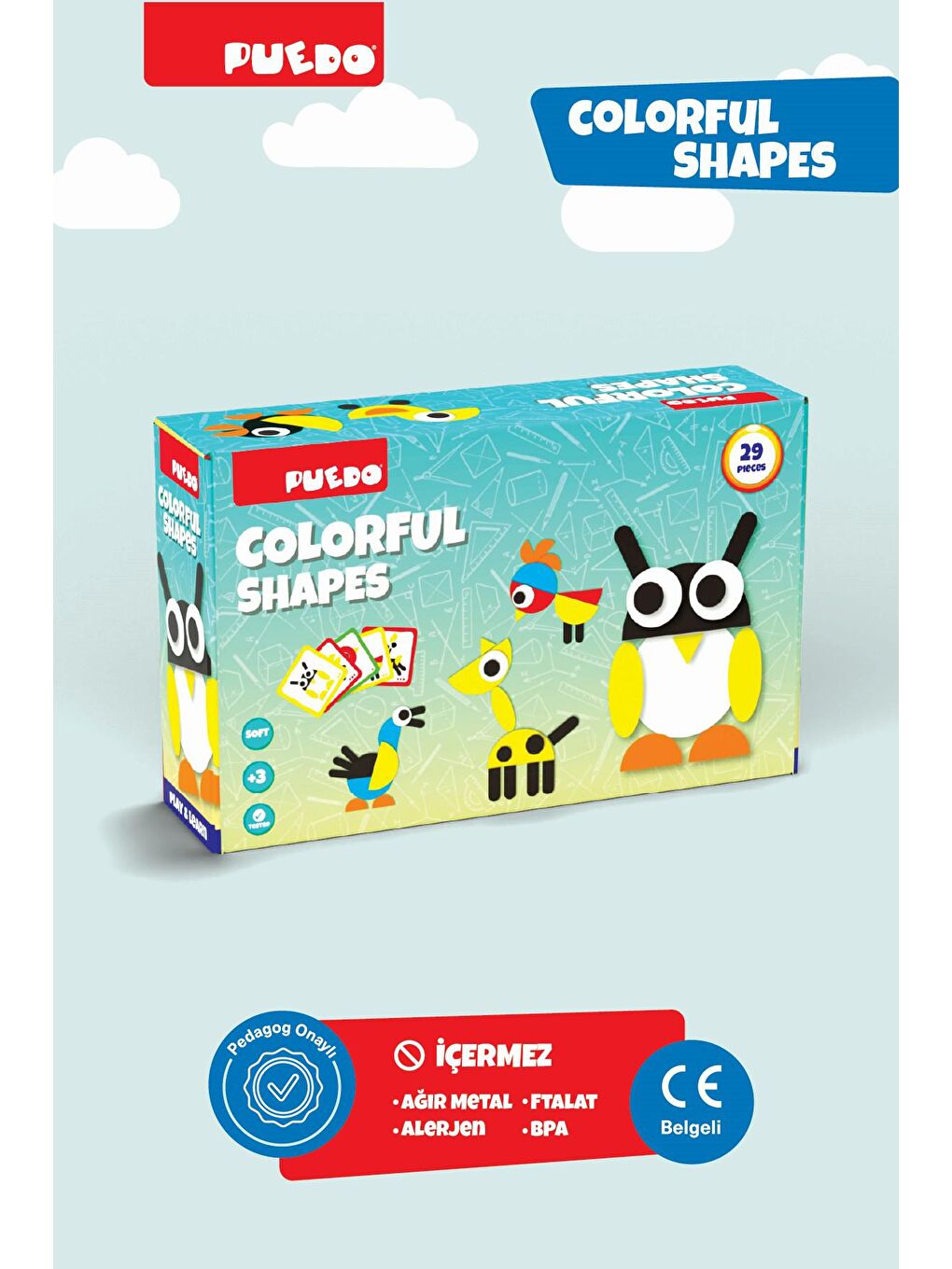 Puedo Karışık Colorful Shapes Tangram Seti (29 Parça) - 2