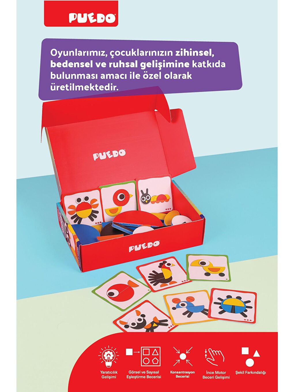 Puedo Karışık Colorful Shapes Tangram Seti (29 Parça) - 6