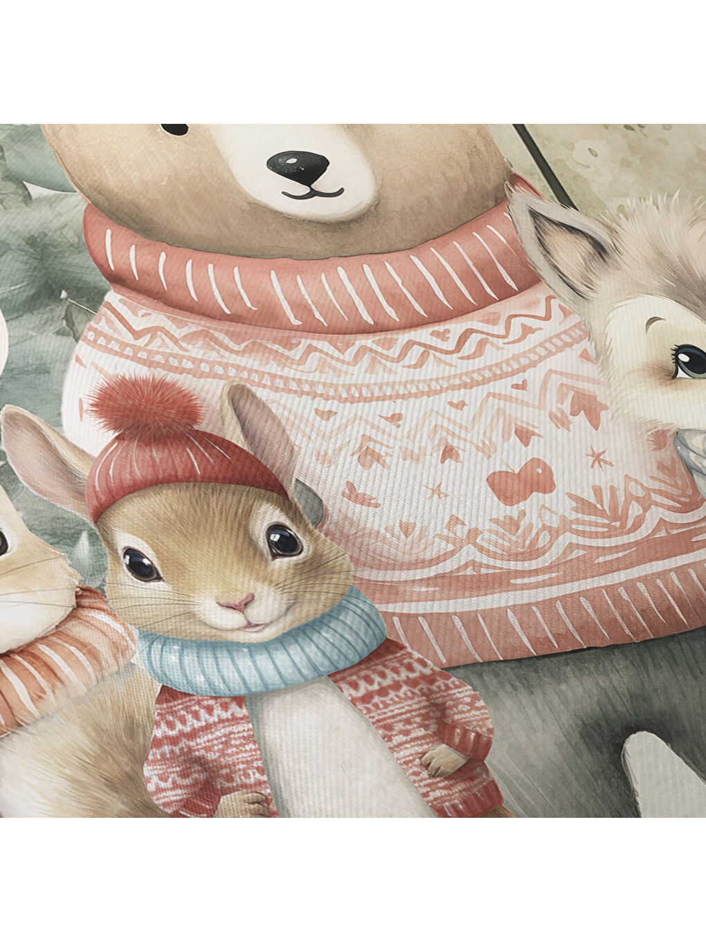 Karışık Sevimli Hayvanlar Desenli Çarşafsız 2 li Takım Baskılı Tek Kişilik Nevresim Takımı 160x220 cm-4