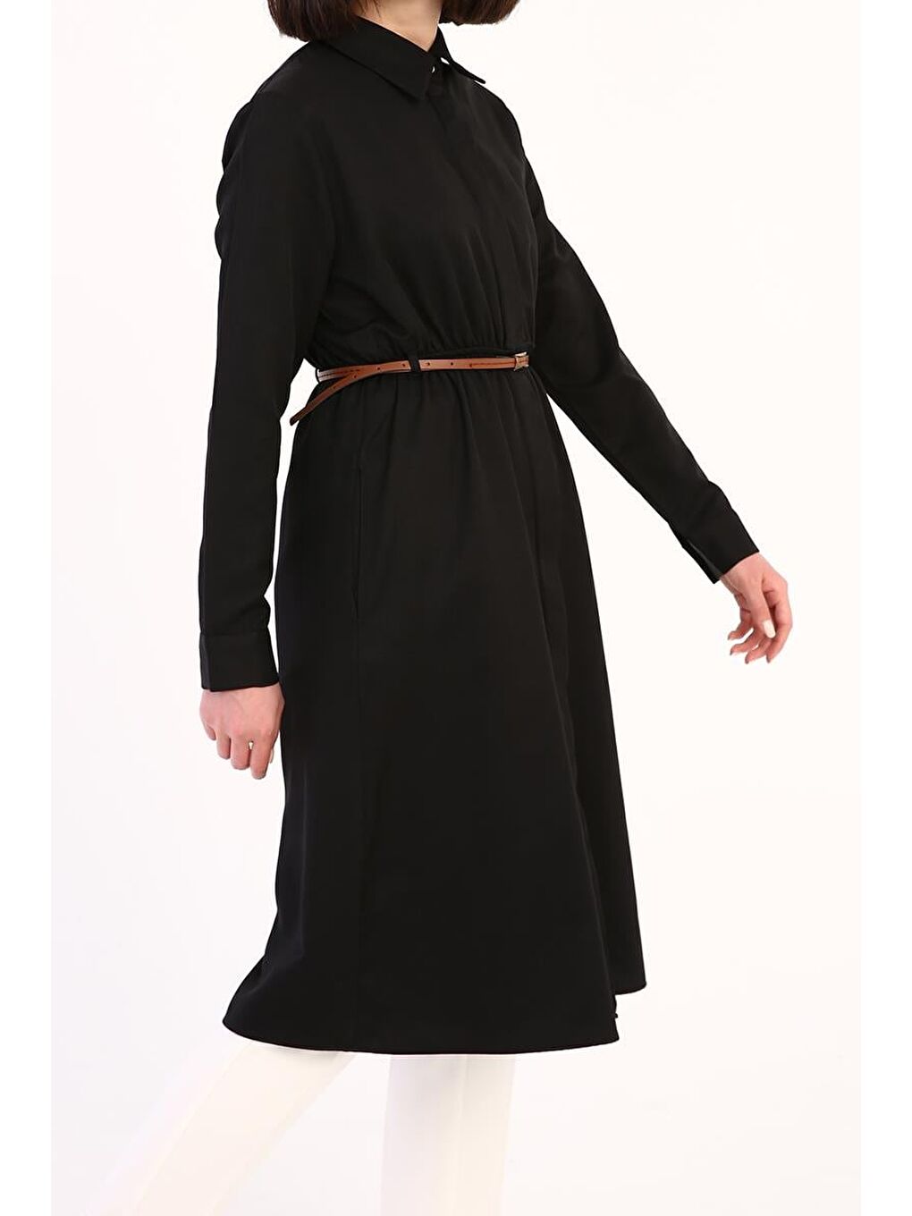 Siyah Kemerli Gömlek Tunik-1