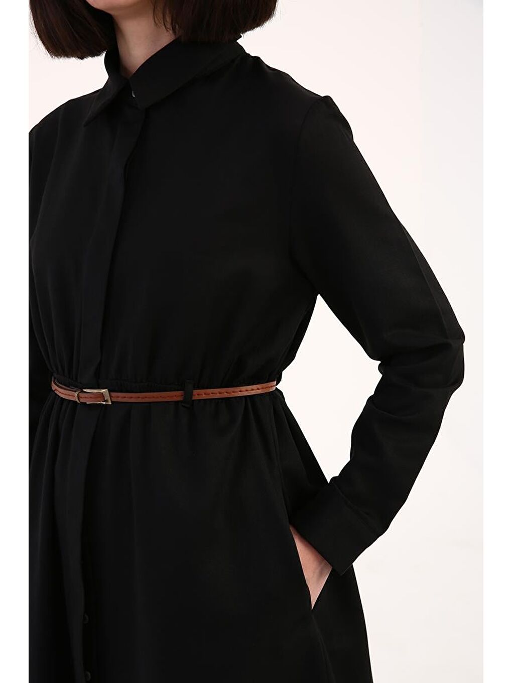 Siyah Kemerli Gömlek Tunik-3