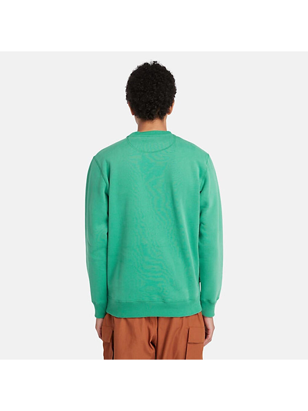 Embroidery Logo Brush Back Erkek Yeşil Sweatshirt-1