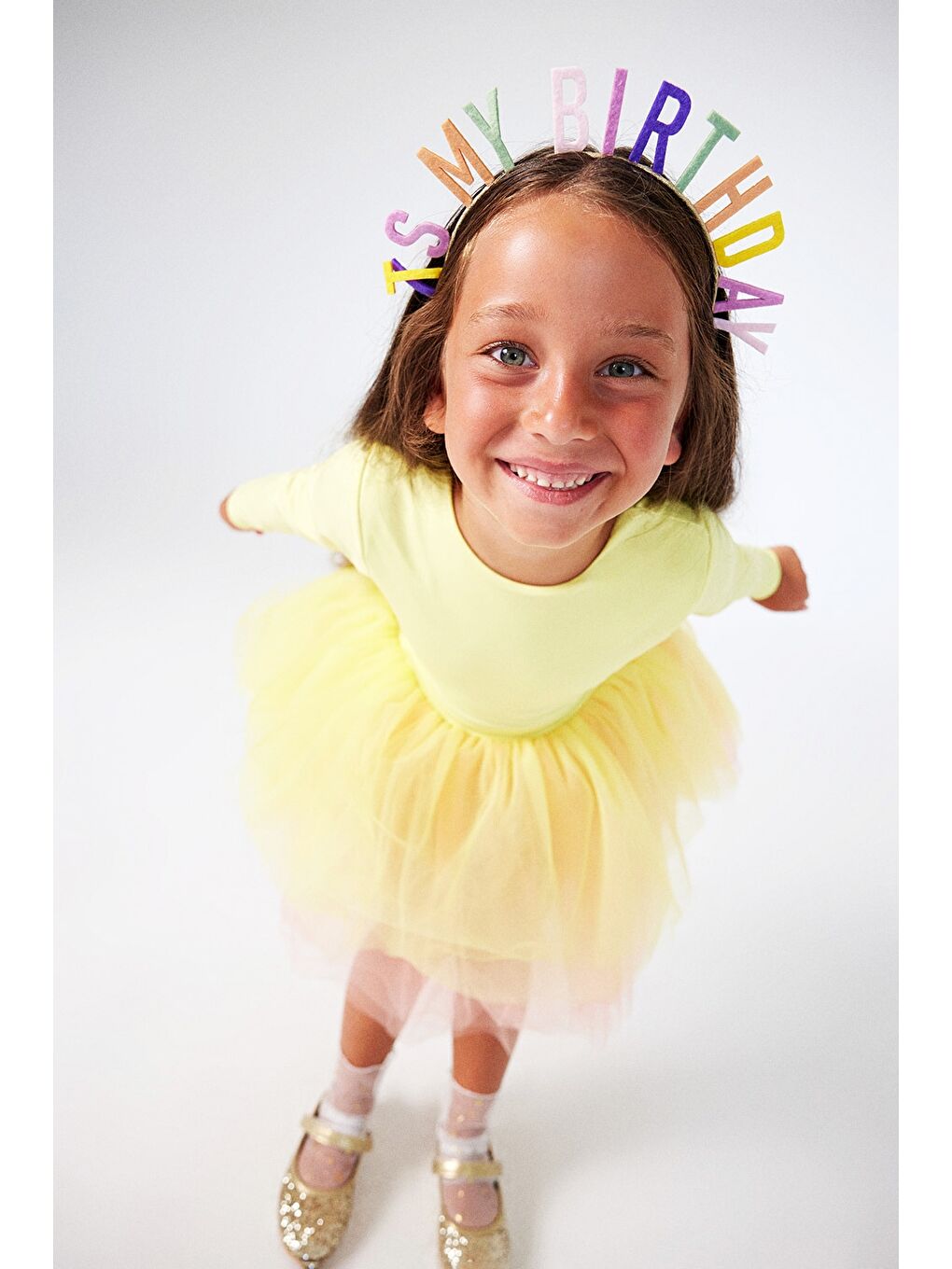 Sarı Tütü Etekli Kız Çocuk Balerin Elbise - Miranda-2
