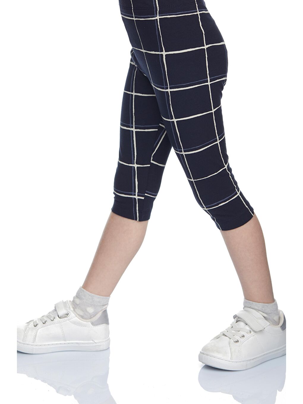 Karışık Kız Çocuk Laci Zemin Beyaz Ekoseli Kapri-1