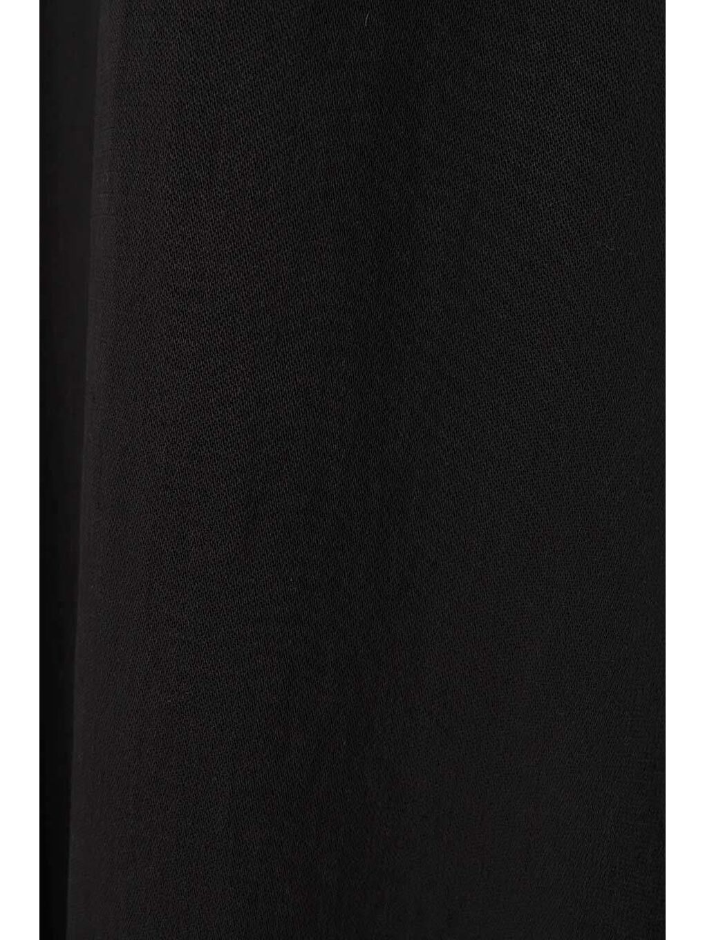 Siyah Metal Düğme Detaylı Patlı Gömlek Tunik-7