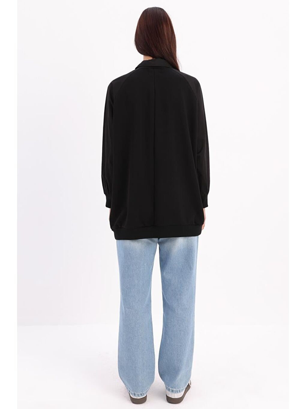 Siyah-Pamuklu Garnili Polo Yaka Sweat-3