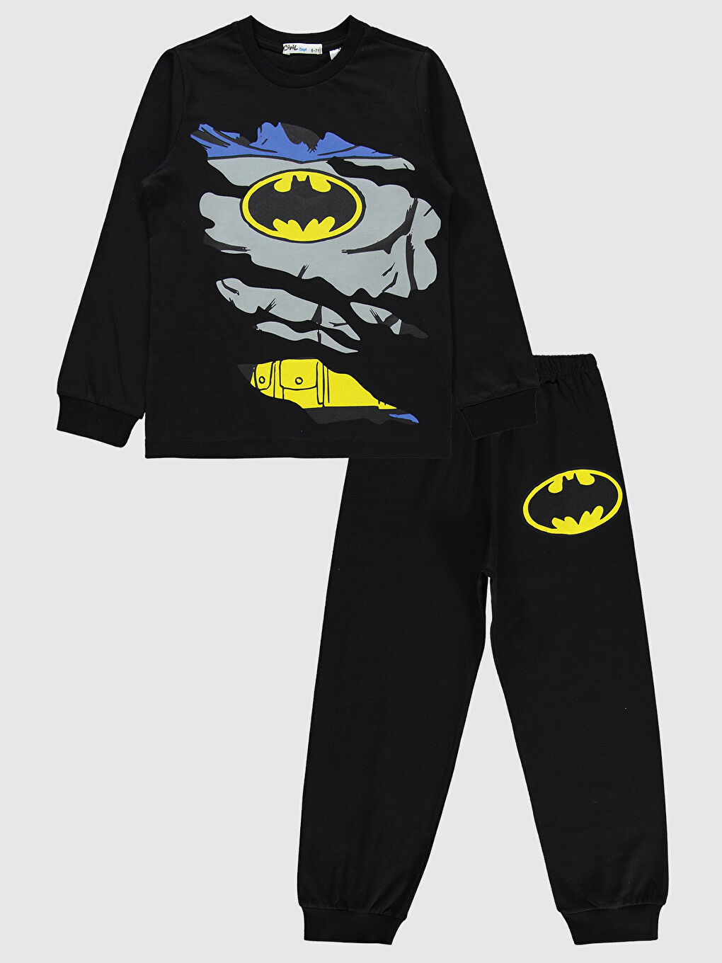 Batman Erkek Çocuk Pijama Takımı 6-9 Yaş Siyah