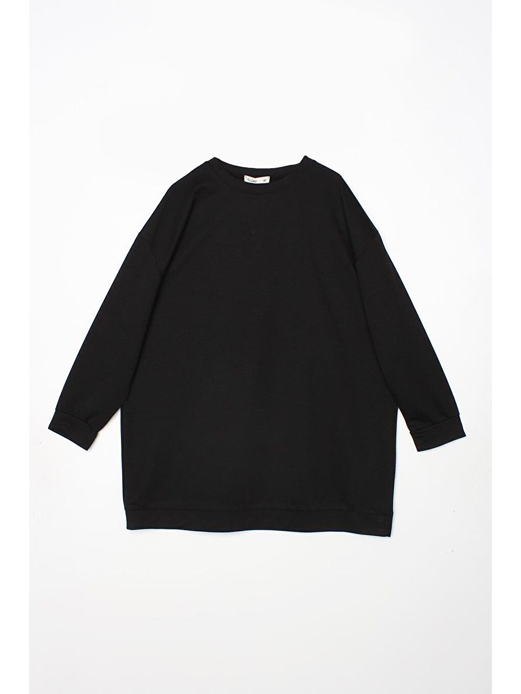 Siyah-Oversize Omuzdan Fermuarlı Sweat-6