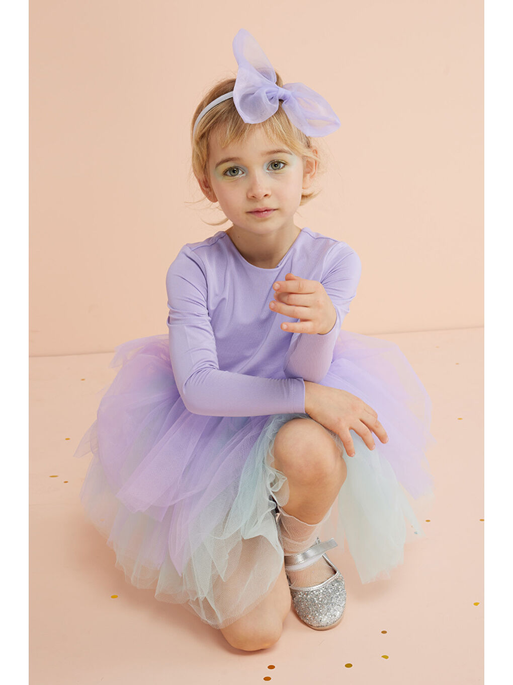 Lila Tütü Etekli Kız Çocuk Balerin Elbise - Miranda-1