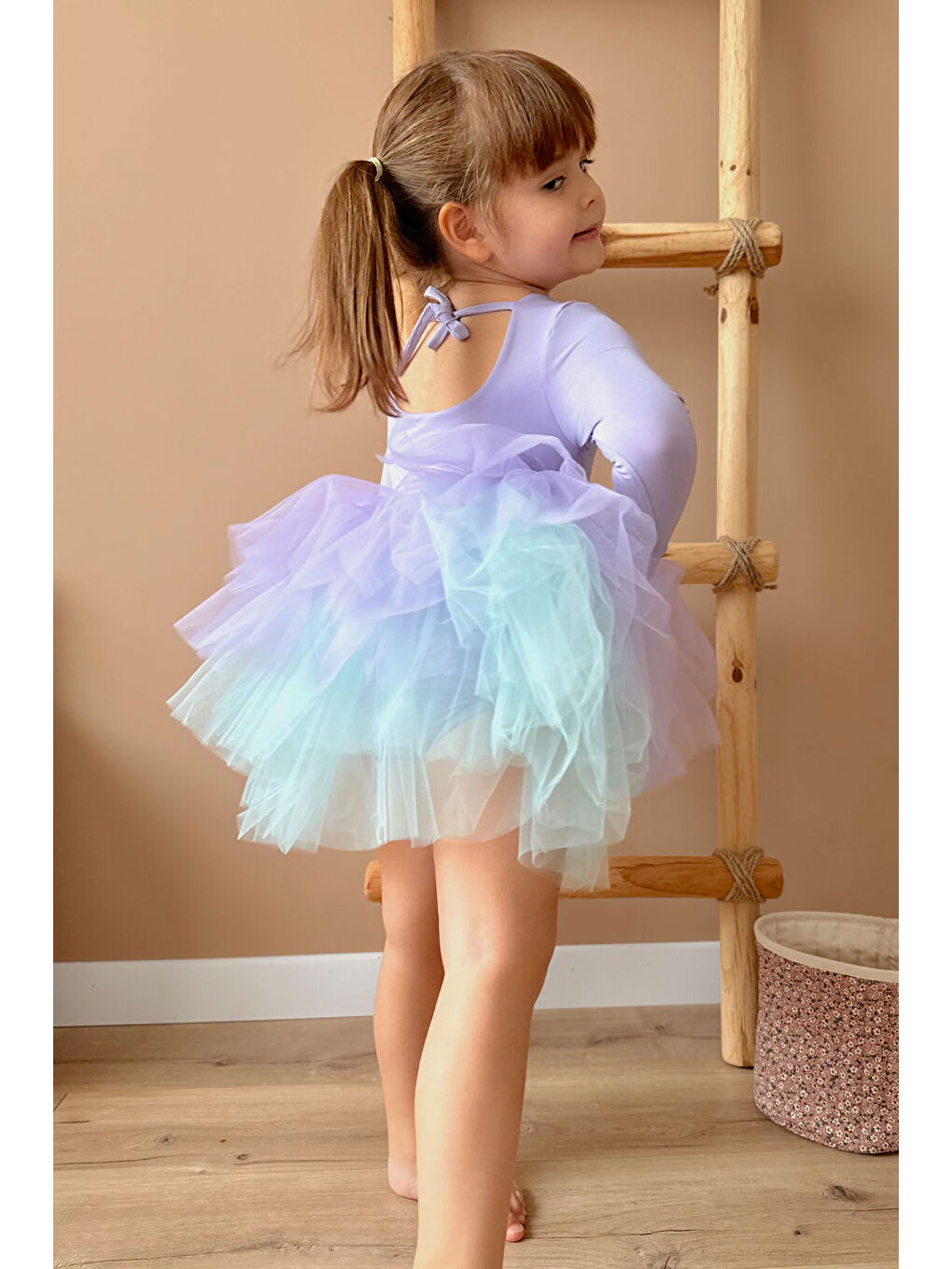Lila Tütü Etekli Kız Çocuk Balerin Elbise - Miranda-3